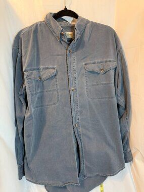 St. John's Bay Blue 100% Cotton Button Down Work Shirt Medium M